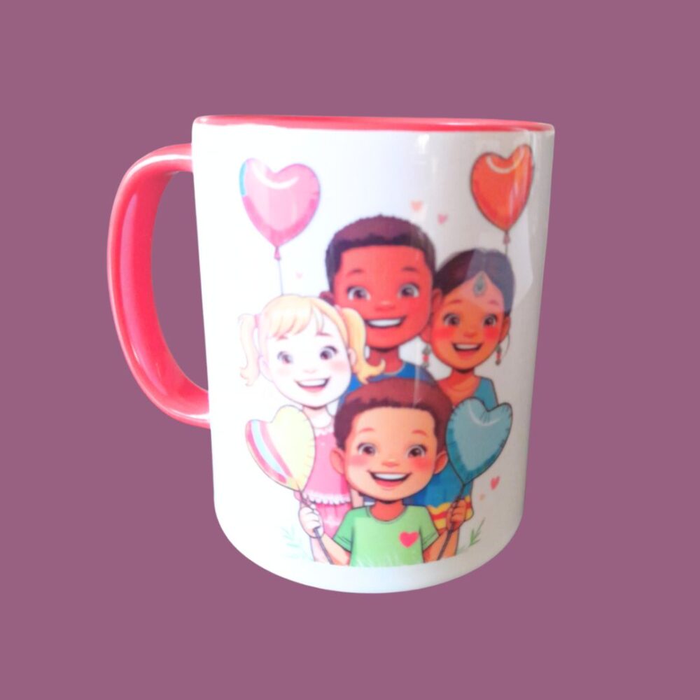 Children Playing Mug (Red)